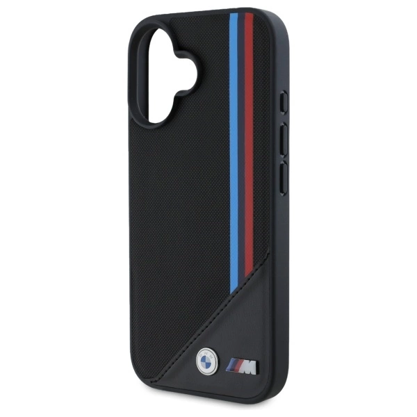 BMW M Meshed Tricolor Stripes MagSafe case for iPhone 16 - blackeng