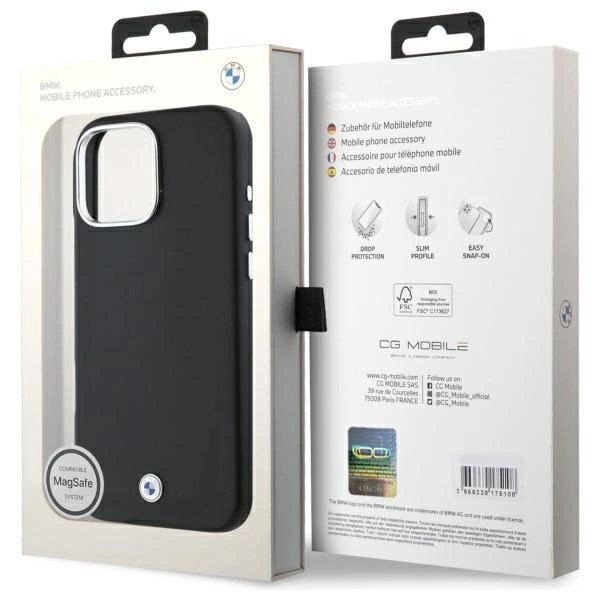 BMW Sign Full Wrapped Metal MagSafe Case for iPhone 16 Pro Max - Blackeng