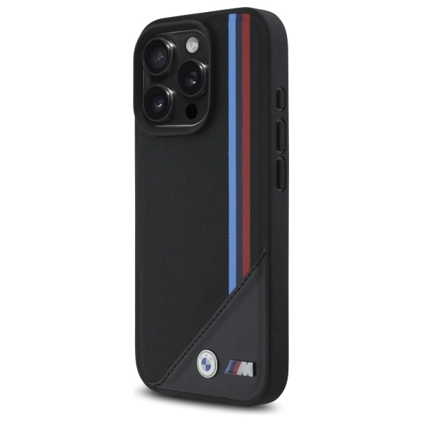 BMW M Meshed Tricolor Stripes MagSafe Case for iPhone 16 Pro Max - Blackeng