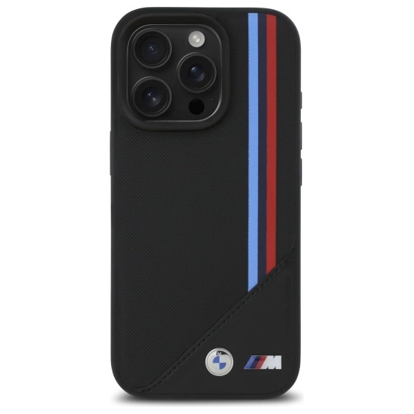BMW M Meshed Tricolor Stripes MagSafe Case for iPhone 16 Pro Max - Blackeng