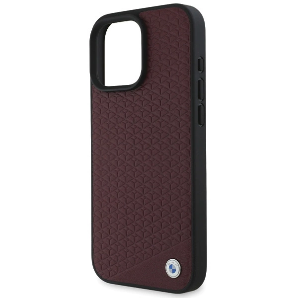 BMW Sign Leather Diamond Metal Logo MagSafe Case for iPhone 16 Pro Max - Redeng