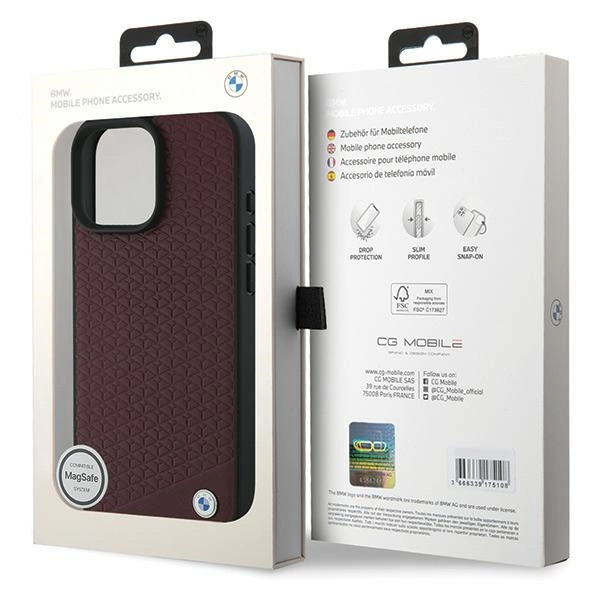 BMW Sign Leather Diamond Metal Logo MagSafe Case for iPhone 16 Pro Max - Redeng