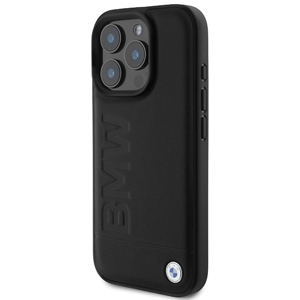 BMW Leather Hot Stamp MagSafe iPhone 16 Pro Max Case - Blackeng