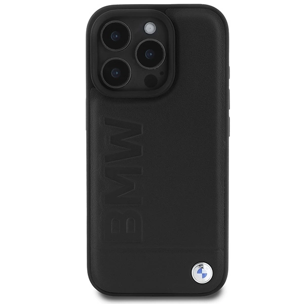 BMW Leather Hot Stamp MagSafe iPhone 16 Pro Max Case - Blackeng