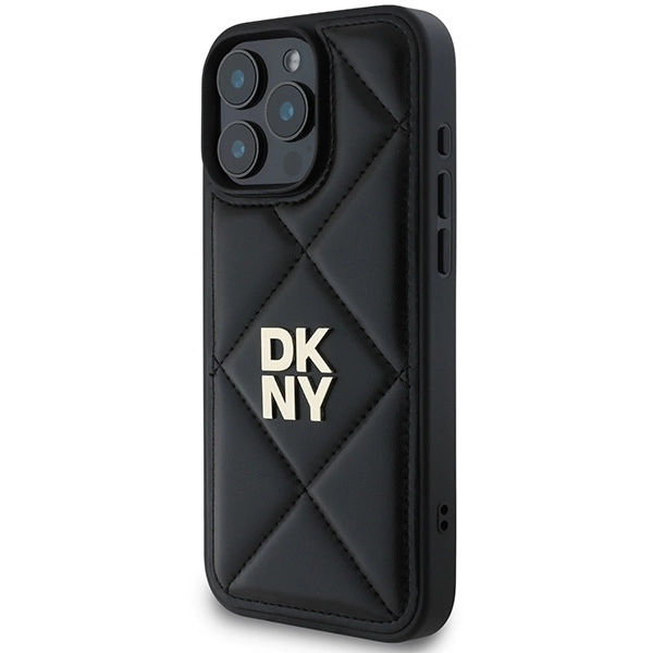 DKNY Quilted Stack Logo iPhone 16 Pro Case - Blackeng