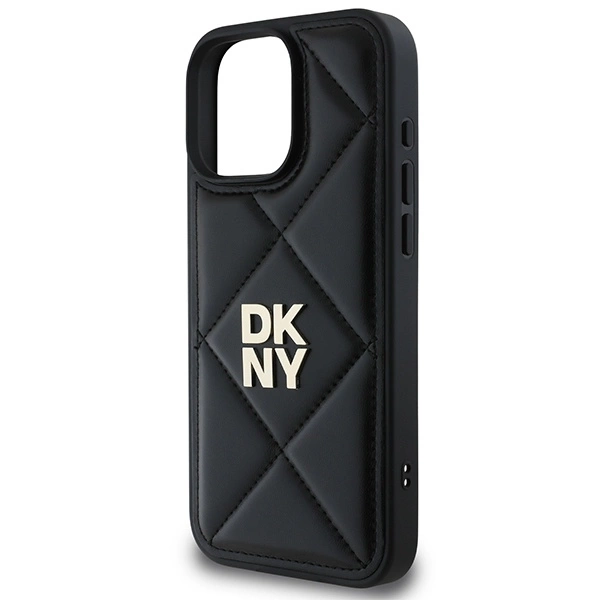 DKNY Quilted Stack Logo iPhone 16 Pro Case - Blackeng