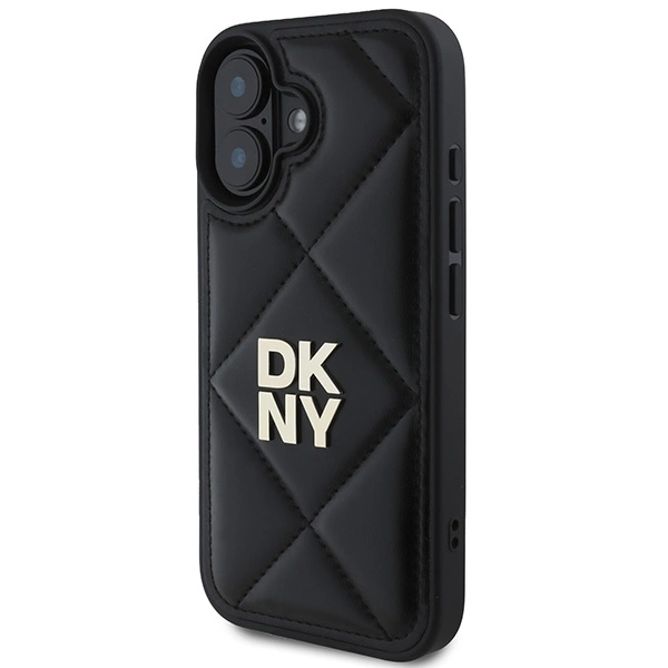 DKNY Quilted Stack Logo iPhone 16 Case - Blackeng