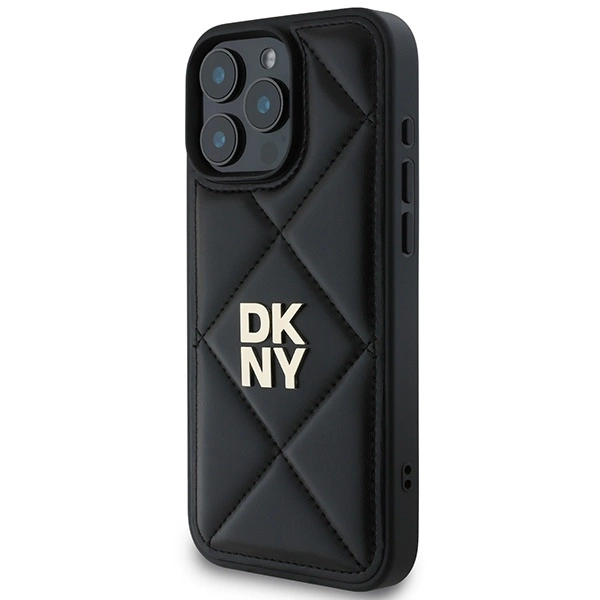 DKNY Quilted Stack Logo iPhone 16 Pro Max Case - Blackeng