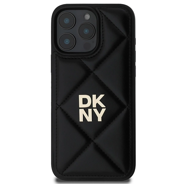 DKNY Quilted Stack Logo iPhone 16 Pro Max Case - Blackeng