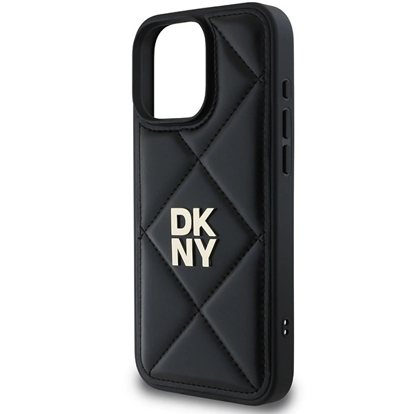 DKNY Quilted Stack Logo iPhone 16 Pro Max Case - Blackeng