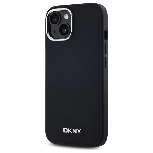 DKNY Plain Logo MagSafe iPhone 15 Plus Case - Blackeng