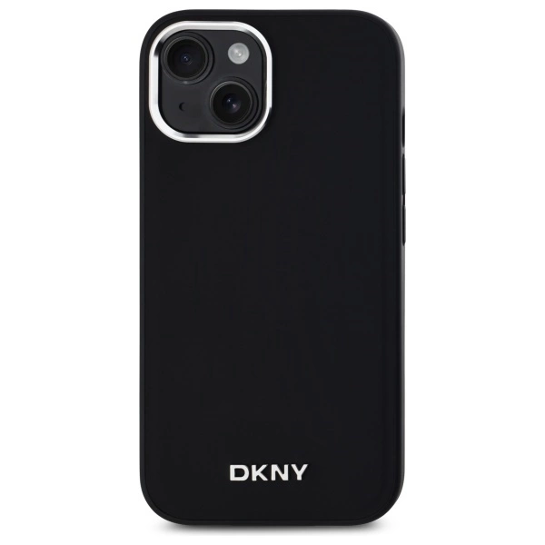 DKNY Plain Logo MagSafe iPhone 15 Plus Case - Blackeng