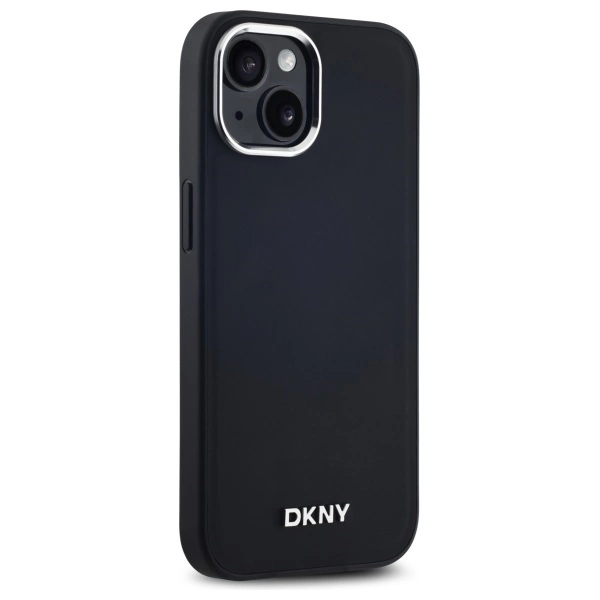 DKNY Plain Logo MagSafe iPhone 15 Plus Case - Blackeng