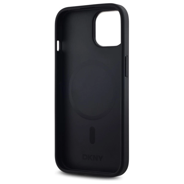 DKNY Plain Logo MagSafe iPhone 15 Plus Case - Blackeng