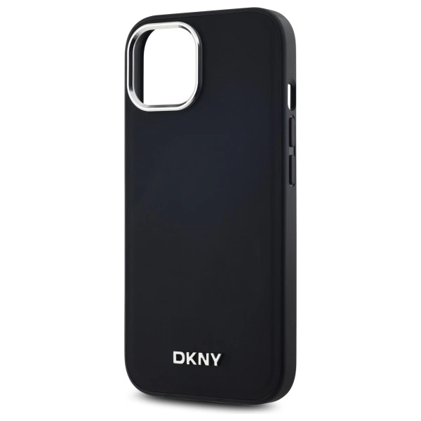 DKNY Plain Logo MagSafe iPhone 15 Case - Blackeng