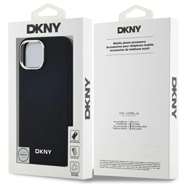 DKNY Plain Logo MagSafe iPhone 15 Case - Blackeng