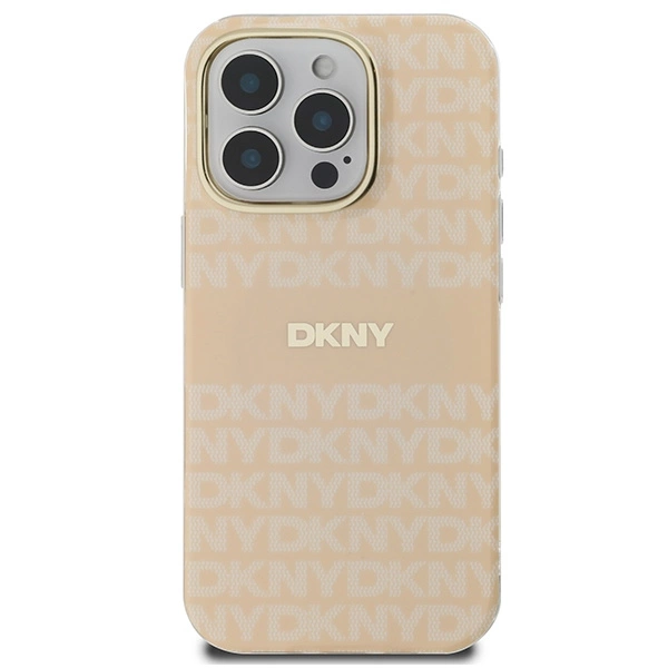 DKNY Repeat Texture Pattern & Stripe MagSafe iPhone 16 Pro Case - Pinkeng