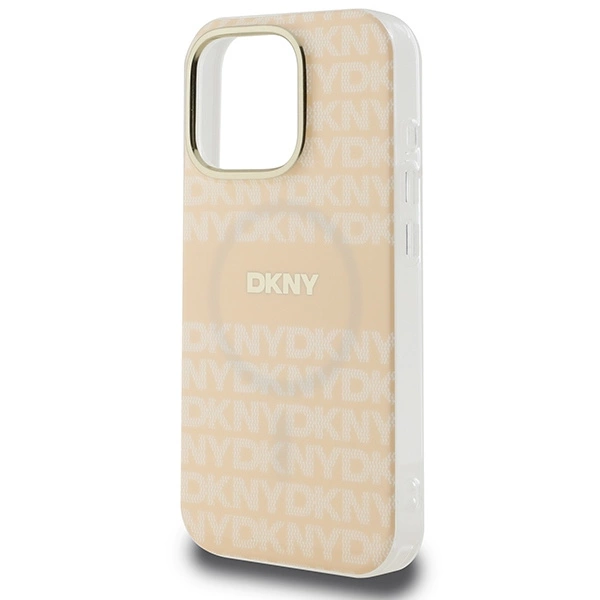 DKNY Repeat Texture Pattern & Stripe MagSafe iPhone 16 Pro Case - Pinkeng