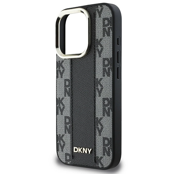 DKNY Checkered Pattern Magsafe iPhone 16 Pro Case - Blackeng