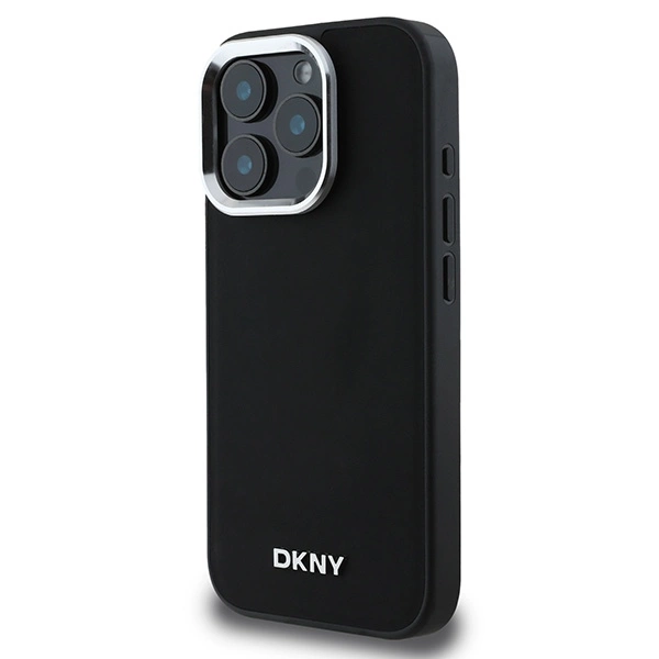 DKNY Plain Silver Logo MagSafe iPhone 16 Pro Case - Blackeng