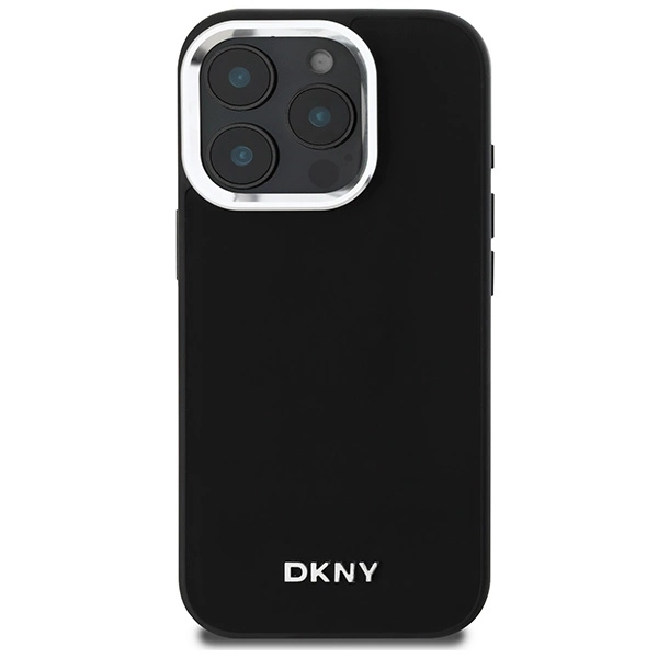 DKNY Plain Silver Logo MagSafe iPhone 16 Pro Case - Blackeng