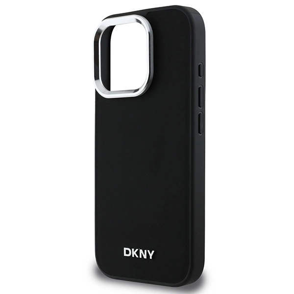 DKNY Plain Silver Logo MagSafe iPhone 16 Pro Case - Blackeng