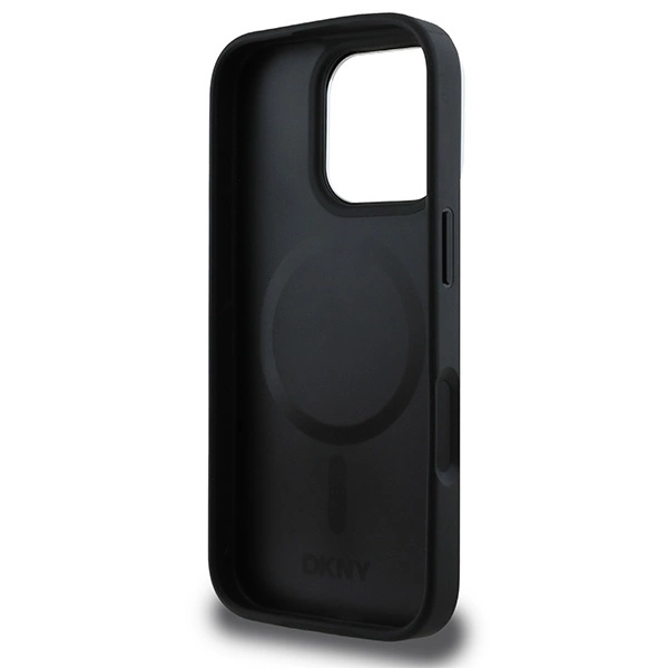 DKNY Plain Silver Logo MagSafe iPhone 16 Pro Case - Blackeng
