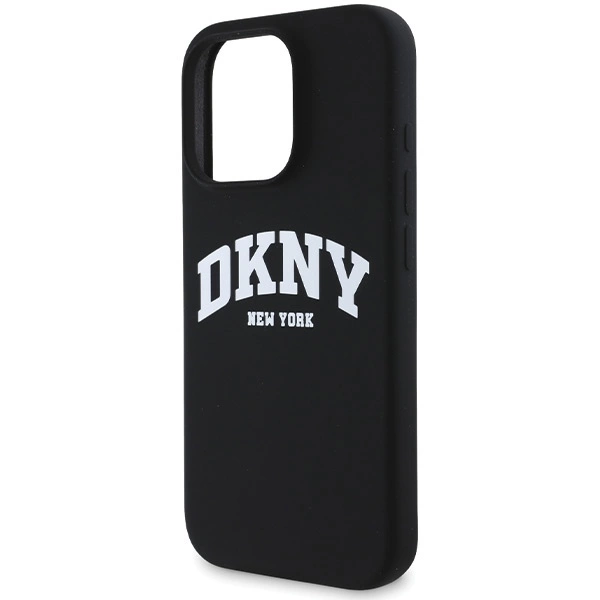 DKNY Silicone White Printed Logo MagSafe iPhone 16 Pro Case - Blackeng