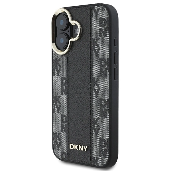 DKNY Checkered Pattern Magsafe iPhone 16 Plus Case - Blackeng