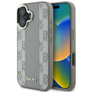 DKNY Checkered Pattern Magsafe iPhone 16 Case - Beigeeng