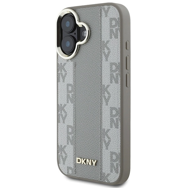 DKNY Checkered Pattern Magsafe iPhone 16 Case - Beigeeng