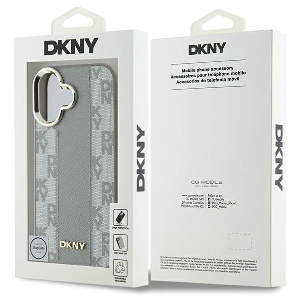 DKNY Checkered Pattern Magsafe iPhone 16 Case - Beigeeng