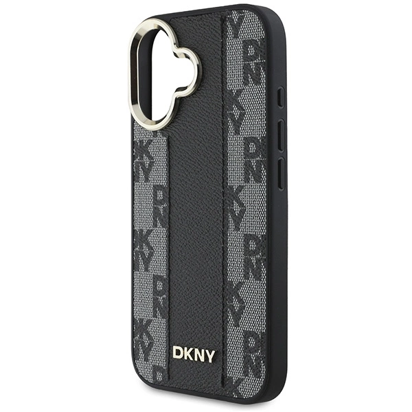 DKNY Checkered Pattern Magsafe iPhone 16 Case - Blackeng
