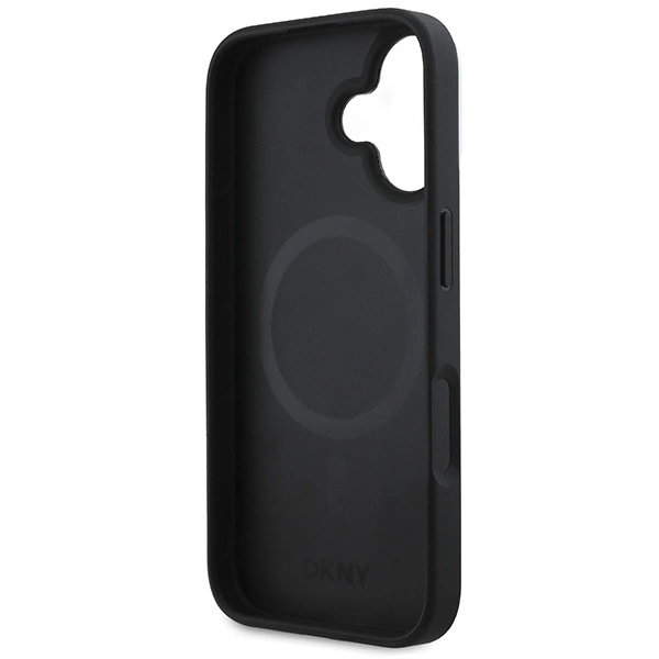 DKNY Checkered Pattern Magsafe iPhone 16 Case - Blackeng
