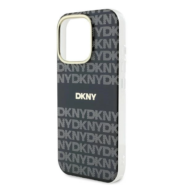 DKNY Repeat Texture Pattern With Stripe case for iPhone 16 Pro Max - blackeng