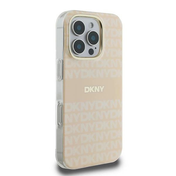 DKNY Repeat Texture Pattern With Stripe iPhone 16 Pro Max Case - Pinkeng