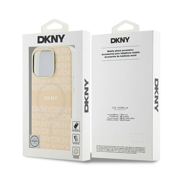 DKNY Repeat Texture Pattern With Stripe iPhone 16 Pro Max Case - Pinkeng