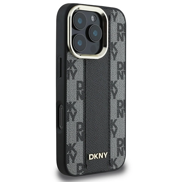 DKNY Checkered Pattern Magsafe iPhone 16 Pro Max Case - Blackeng