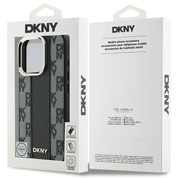 DKNY Checkered Pattern Magsafe iPhone 16 Pro Max Case - Blackeng