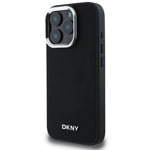 DKNY Plain Silver Logo MagSafe iPhone 16 Pro Max Case - Blackeng