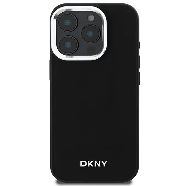 DKNY Plain Silver Logo MagSafe iPhone 16 Pro Max Case - Blackeng