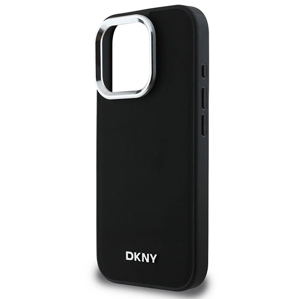 DKNY Plain Silver Logo MagSafe iPhone 16 Pro Max Case - Blackeng