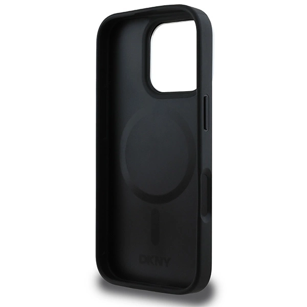 DKNY Plain Silver Logo MagSafe iPhone 16 Pro Max Case - Blackeng