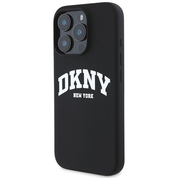 DKNY Silicone White Printed Logo MagSafe Case for iPhone 16 Pro Max - Blackeng