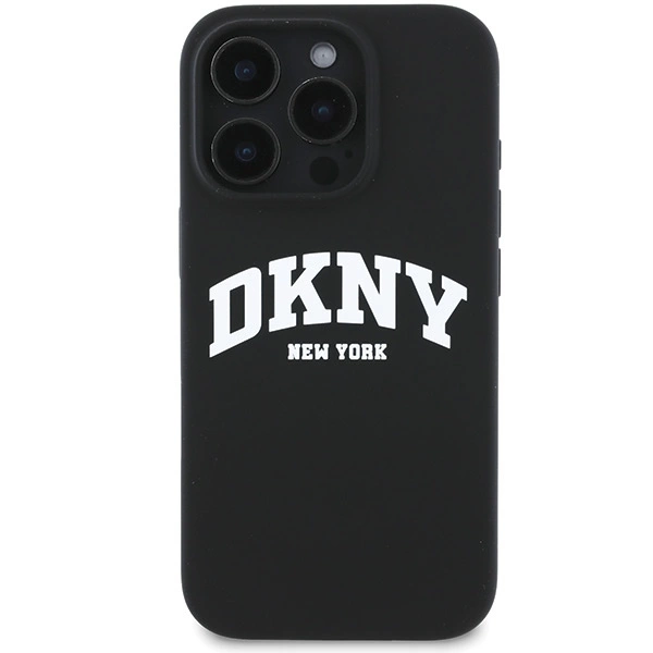 DKNY Silicone White Printed Logo MagSafe Case for iPhone 16 Pro Max - Blackeng