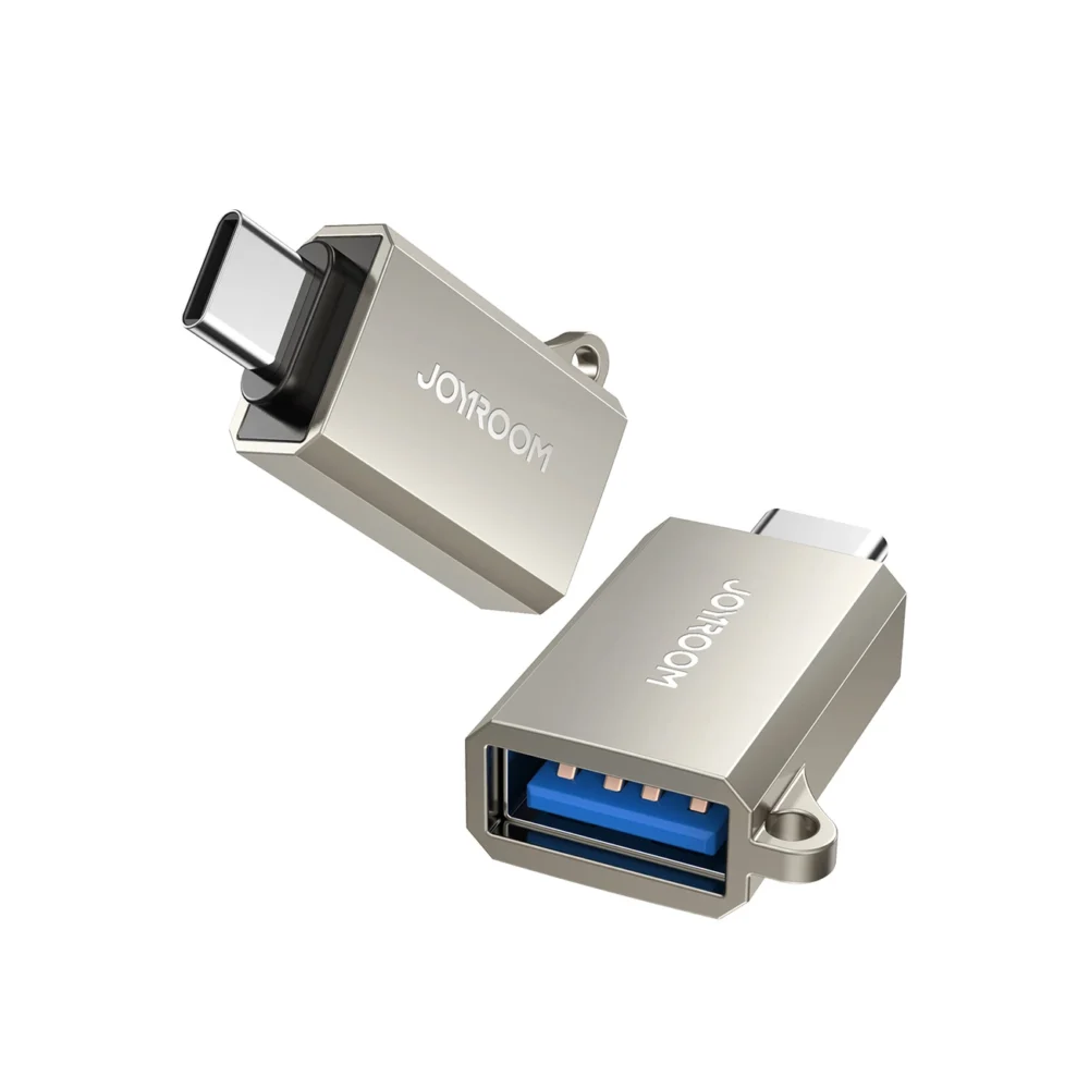 Joyroom S-H151 USB-C (male) / USB-A (female) Adapter with Lanyard Eyelet - Silvereng