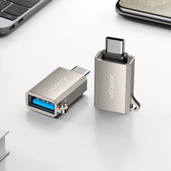Joyroom S-H151 USB-C (male) / USB-A (female) Adapter with Lanyard Eyelet - Silvereng