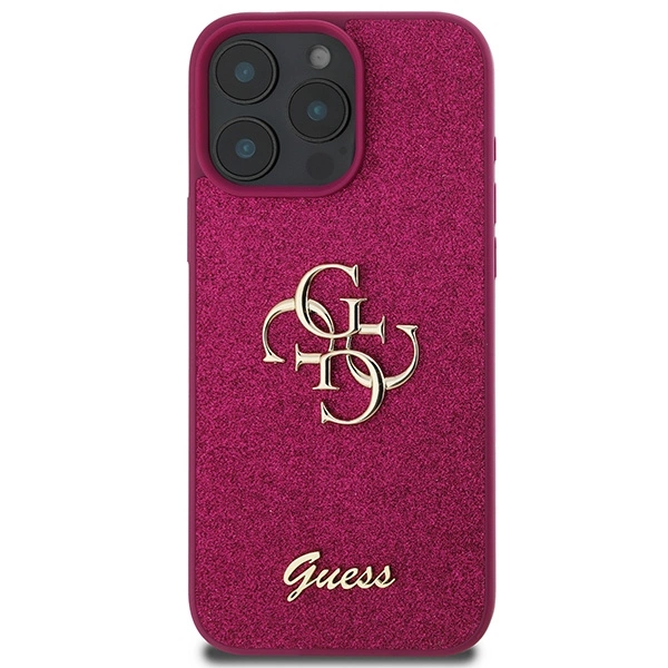 Guess Glitter Script Big 4G iPhone 16 Pro Case - Purpleeng