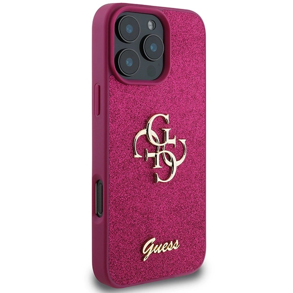 Guess Glitter Script Big 4G iPhone 16 Pro Case - Purpleeng