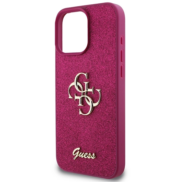 Guess Glitter Script Big 4G iPhone 16 Pro Case - Purpleeng